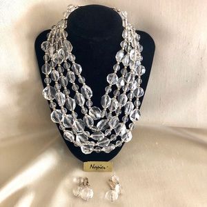 Vintage Napier multi- strand beads & earrings